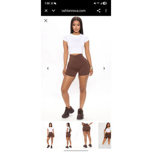Fashion nova Hailey Biker Shorts - Chocolate